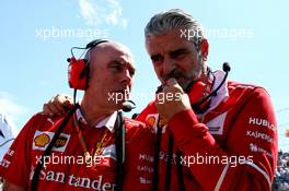 (L to R): Jock Clear (GBR) Ferrari Engineering Director with Maurizio Arrivabene (ITA) Ferrari Team Principal on the grid. 30.07.2017. Formula 1 World Championship, Rd 11, Hungarian Grand Prix, Budapest, Hungary, Race Day.