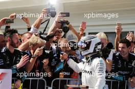 Valtteri Bottas (FIN) Mercedes AMG F1 celebrates his third position in parc ferme with the team. 30.07.2017. Formula 1 World Championship, Rd 11, Hungarian Grand Prix, Budapest, Hungary, Race Day.