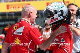 Jock Clear with Sebastian Vettel (GER) Ferrari SF70H. 30.07.2017. Formula 1 World Championship, Rd 11, Hungarian Grand Prix, Budapest, Hungary, Race Day.