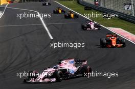 Sergio Perez (MEX) Sahara Force India F1 VJM10. 30.07.2017. Formula 1 World Championship, Rd 11, Hungarian Grand Prix, Budapest, Hungary, Race Day.