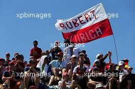 Robert Kubica (POL) flag with fans. 29.07.2017. Formula 1 World Championship, Rd 11, Hungarian Grand Prix, Budapest, Hungary, Qualifying Day.