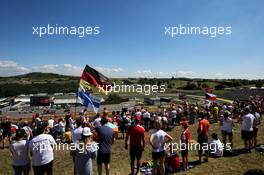 Fans watch the action. 29.07.2017. Formula 1 World Championship, Rd 11, Hungarian Grand Prix, Budapest, Hungary, Qualifying Day.