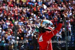 Sebastian Vettel (GER) Ferrari celebrates his pole position in parc ferme. 29.07.2017. Formula 1 World Championship, Rd 11, Hungarian Grand Prix, Budapest, Hungary, Qualifying Day.