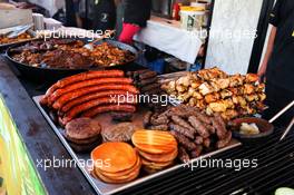 Cooked meat on sale in the Fan Zone. 29.07.2017. Formula 1 World Championship, Rd 11, Hungarian Grand Prix, Budapest, Hungary, Qualifying Day.