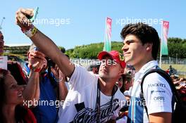 Lance Stroll (CDN) Williams with fans. 29.07.2017. Formula 1 World Championship, Rd 11, Hungarian Grand Prix, Budapest, Hungary, Qualifying Day.