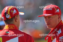 Kimi Raikkonen (FIN) Scuderia Ferrari and Sebastian Vettel (GER) Scuderia Ferrari  29.07.2017. Formula 1 World Championship, Rd 11, Hungarian Grand Prix, Budapest, Hungary, Qualifying Day.