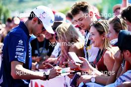 Esteban Ocon (FRA) Sahara Force India F1 Team signs autographs for the fans. 29.07.2017. Formula 1 World Championship, Rd 11, Hungarian Grand Prix, Budapest, Hungary, Qualifying Day.