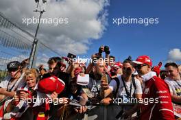Sebastian Vettel (GER) Ferrari with fans. 27.07.2017. Formula 1 World Championship, Rd 11, Hungarian Grand Prix, Budapest, Hungary, Preparation Day.