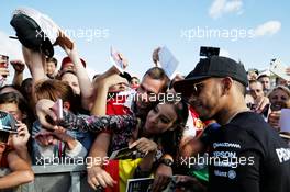 Lewis Hamilton (GBR) Mercedes AMG F1 with fans. 27.07.2017. Formula 1 World Championship, Rd 11, Hungarian Grand Prix, Budapest, Hungary, Preparation Day.