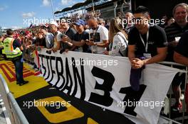 Fans and banner for Esteban Ocon (FRA) Sahara Force India F1 Team. 27.07.2017. Formula 1 World Championship, Rd 11, Hungarian Grand Prix, Budapest, Hungary, Preparation Day.
