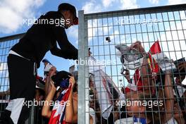 Lewis Hamilton (GBR) Mercedes AMG F1 signs autographs for the fans. 27.07.2017. Formula 1 World Championship, Rd 11, Hungarian Grand Prix, Budapest, Hungary, Preparation Day.