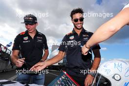 (L to R): Max Verstappen (NLD) Red Bull Racing and team mate Daniel Ricciardo (AUS) Red Bull Racing. 27.07.2017. Formula 1 World Championship, Rd 11, Hungarian Grand Prix, Budapest, Hungary, Preparation Day.