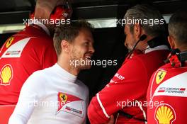 (L to R): Sebastian Vettel (GER) Ferrari with Maurizio Arrivabene (ITA) Ferrari Team Principal. 01.09.2017. Formula 1 World Championship, Rd 13, Italian Grand Prix, Monza, Italy, Practice Day.