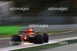 Max Verstappen (NLD) Red Bull Racing RB13 sends sparks flying. 01.09.2017. Formula 1 World Championship, Rd 13, Italian Grand Prix, Monza, Italy, Practice Day.