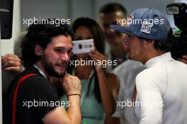(L to R): Kit Harington (GBR) Actor with Patrick Friesacher (AUT). 01.09.2017. Formula 1 World Championship, Rd 13, Italian Grand Prix, Monza, Italy, Practice Day.
