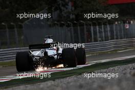 Felipe Massa (BRA) Williams FW40 sends sparks flying. 01.09.2017. Formula 1 World Championship, Rd 13, Italian Grand Prix, Monza, Italy, Practice Day.