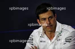 Toto Wolff (GER) Mercedes AMG F1 Shareholder and Executive Director in the FIA Press Conference. 01.09.2017. Formula 1 World Championship, Rd 13, Italian Grand Prix, Monza, Italy, Practice Day.
