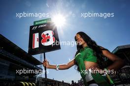 Grid girl for Lance Stroll (CDN) Williams. 03.09.2017. Formula 1 World Championship, Rd 13, Italian Grand Prix, Monza, Italy, Race Day.