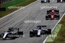 Valtteri Bottas (FIN) Mercedes AMG F1 W08 and Lance Stroll (CDN) Williams FW40 battle for position. 03.09.2017. Formula 1 World Championship, Rd 13, Italian Grand Prix, Monza, Italy, Race Day.