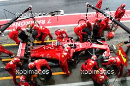 Sebastian Vettel (GER) Ferrari SF70H makes a pit stop. 02.09.2017. Formula 1 World Championship, Rd 13, Italian Grand Prix, Monza, Italy, Qualifying Day.