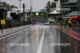 A wet pit lane. 02.09.2017. Formula 1 World Championship, Rd 13, Italian Grand Prix, Monza, Italy, Qualifying Day.