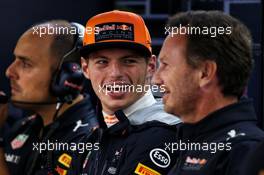(L to R): Max Verstappen (NLD) Red Bull Racing with Christian Horner (GBR) Red Bull Racing Team Principal. 02.09.2017. Formula 1 World Championship, Rd 13, Italian Grand Prix, Monza, Italy, Qualifying Day.