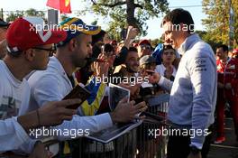 Toto Wolff (GER) Mercedes AMG F1 Shareholder and Executive Director signs autographs for the fans. 03.09.2017. Formula 1 World Championship, Rd 13, Italian Grand Prix, Monza, Italy, Race Day.