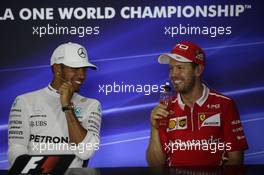 Lewis Hamilton (GBR) Mercedes AMG F1 and Sebastian Vettel (GER) Ferrari. 03.09.2017. Formula 1 World Championship, Rd 13, Italian Grand Prix, Monza, Italy, Race Day.