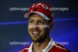 Sebastian Vettel (GER) Ferrari in the FIA Press Conference. 31.08.2017. Formula 1 World Championship, Rd 13, Italian Grand Prix, Monza, Italy, Preparation Day.