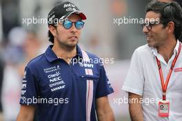 Sergio Perez (MEX) Sahara Force India F1. 31.08.2017. Formula 1 World Championship, Rd 13, Italian Grand Prix, Monza, Italy, Preparation Day.