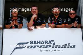 Sergio Perez (MEX) Sahara Force India F1 (Left). 26.05.2017. Formula 1 World Championship, Rd 6, Monaco Grand Prix, Monte Carlo, Monaco, Friday.