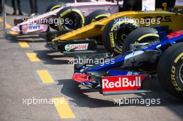 Scuderia Toro Rosso STR12, Renault Sport F1 Team RS17 , and a Sahara Force India F1 VJM10. 26.05.2017. Formula 1 World Championship, Rd 6, Monaco Grand Prix, Monte Carlo, Monaco, Friday.