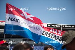 Max Verstappen (NLD) Red Bull Racing flags and fans. 26.05.2017. Formula 1 World Championship, Rd 6, Monaco Grand Prix, Monte Carlo, Monaco, Friday.