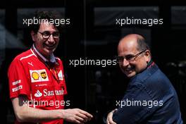 (L to R): Mattia Binotto (ITA) Ferrari Chief Technical Officer with Luca Colajanni (ITA). 26.05.2017. Formula 1 World Championship, Rd 6, Monaco Grand Prix, Monte Carlo, Monaco, Friday.