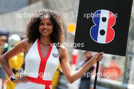 Grid girl. 28.05.2017. Formula 1 World Championship, Rd 6, Monaco Grand Prix, Monte Carlo, Monaco, Race Day.