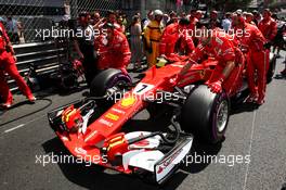 Ferrari SF70H of Kimi Raikkonen (FIN) Ferrari on the grid. 28.05.2017. Formula 1 World Championship, Rd 6, Monaco Grand Prix, Monte Carlo, Monaco, Race Day.