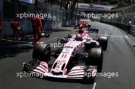 Sergio Perez (MEX) Sahara Force India F1 VJM10 on the grid. 28.05.2017. Formula 1 World Championship, Rd 6, Monaco Grand Prix, Monte Carlo, Monaco, Race Day.