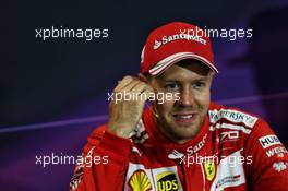 Sebastian Vettel (GER) Ferrari in the FIA Press Conference. 28.05.2017. Formula 1 World Championship, Rd 6, Monaco Grand Prix, Monte Carlo, Monaco, Race Day.