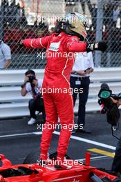 Race winner Sebastian Vettel (GER) Ferrari SF70H celebrates in parc ferme. 28.05.2017. Formula 1 World Championship, Rd 6, Monaco Grand Prix, Monte Carlo, Monaco, Race Day.