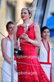 Princess Charlene of Monaco on the podium. 28.05.2017. Formula 1 World Championship, Rd 6, Monaco Grand Prix, Monte Carlo, Monaco, Race Day.
