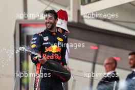 Daniel Ricciardo (AUS) Red Bull Racing celebrates his third position on the podium. 28.05.2017. Formula 1 World Championship, Rd 6, Monaco Grand Prix, Monte Carlo, Monaco, Race Day.
