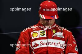 Kimi Raikkonen (FIN) Ferrari in the FIA Press Conference. 28.05.2017. Formula 1 World Championship, Rd 6, Monaco Grand Prix, Monte Carlo, Monaco, Race Day.