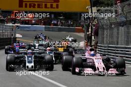 Sergio Perez (MEX) Sahara Force India F1 VJM10 at the start of the race. 28.05.2017. Formula 1 World Championship, Rd 6, Monaco Grand Prix, Monte Carlo, Monaco, Race Day.