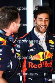 (L to R): Christian Horner (GBR) Red Bull Racing Team Principal with Daniel Ricciardo (AUS) Red Bull Racing RB13. 27.05.2017. Formula 1 World Championship, Rd 6, Monaco Grand Prix, Monte Carlo, Monaco, Qualifying Day.