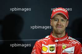 Sebastian Vettel (GER) Ferrari in the FIA Press Conference. 27.05.2017. Formula 1 World Championship, Rd 6, Monaco Grand Prix, Monte Carlo, Monaco, Qualifying Day.