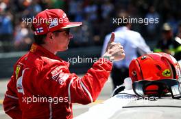 Kimi Raikkonen (FIN) Ferrari celebrates his pole position in parc ferme. 27.05.2017. Formula 1 World Championship, Rd 6, Monaco Grand Prix, Monte Carlo, Monaco, Qualifying Day.
