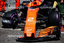 The damaged McLaren MCL32 of Stoffel Vandoorne (BEL) McLaren after he crashed in qualifying. 27.05.2017. Formula 1 World Championship, Rd 6, Monaco Grand Prix, Monte Carlo, Monaco, Qualifying Day.