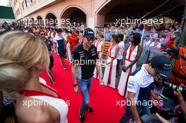 Esteban Ocon (FRA) Sahara Force India F1 Team on the drivers parade. 28.05.2017. Formula 1 World Championship, Rd 6, Monaco Grand Prix, Monte Carlo, Monaco, Race Day.