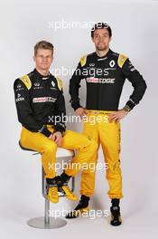 (L to R): Nico Hulkenberg (GER) Renault Sport F1 Team with team mate Jolyon Palmer (GBR) Renault Sport F1 Team. 21.02.2017. Renault Sport Formula One Team RS17 Launch, Royal Horticultural Society Headquarters, London, England.