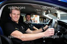Nico Hulkenberg (GER) Renault Sport F1 Team with team mate Jolyon Palmer (GBR) Renault Sport F1 Team. 21.02.2017. Renault Sport Formula One Team RS17 Launch, Royal Horticultural Society Headquarters, London, England.